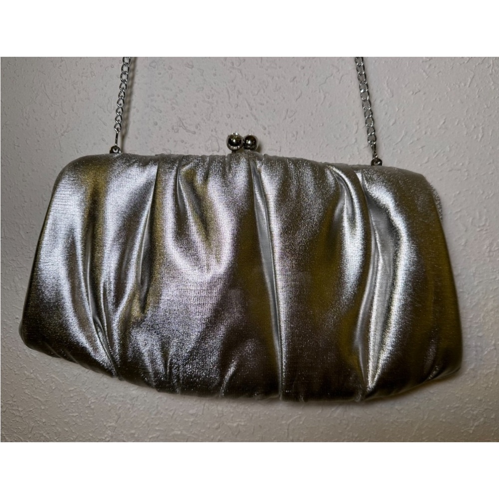 Vintage Metallic Silver Evening Bag